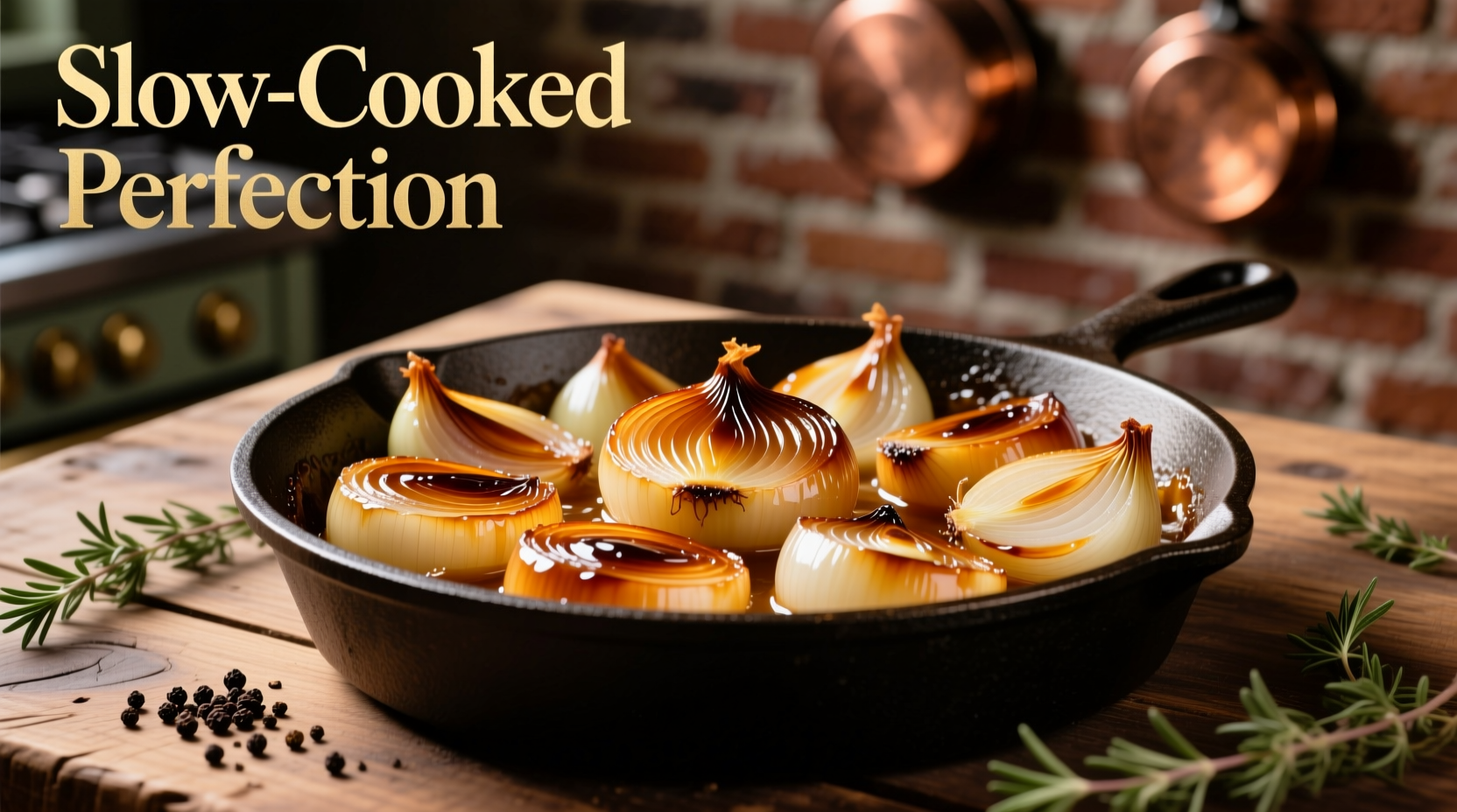 Karamellisierte Zwiebeln in verschiedenen Gerichten