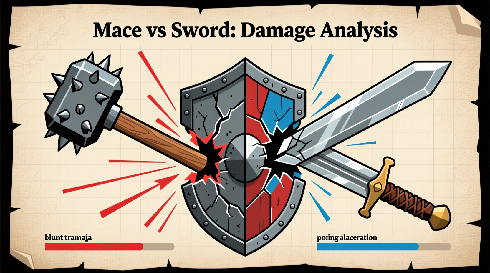 Mace versus sword damage comparison chart