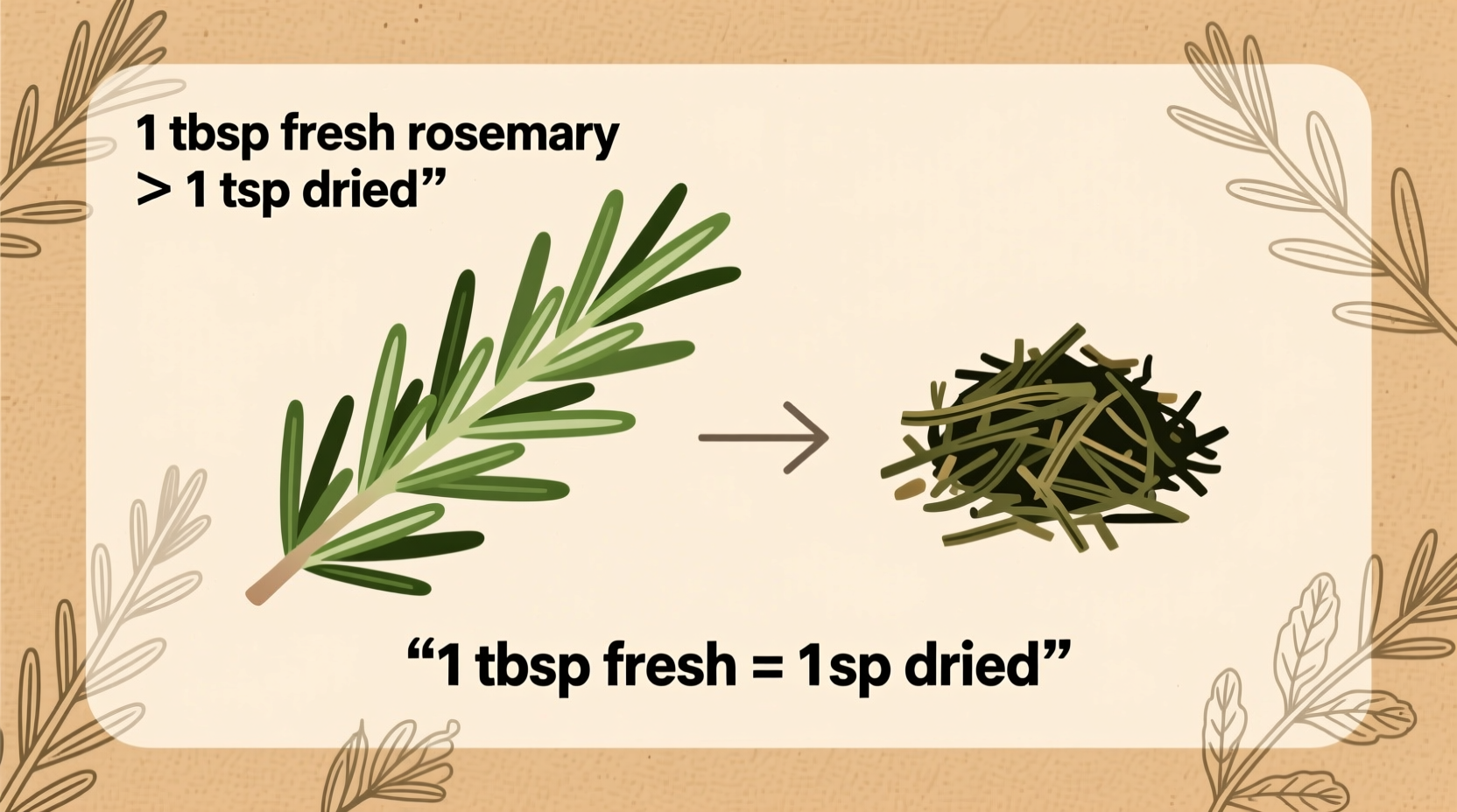 how much dried rosemary equals fresh rosemary
