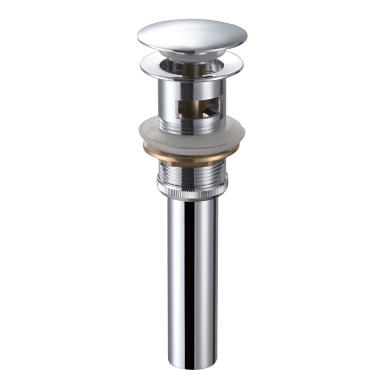 Solid Brass Chrome Bathroom Sink Faucet Pop Up Drainer Waste for Basin