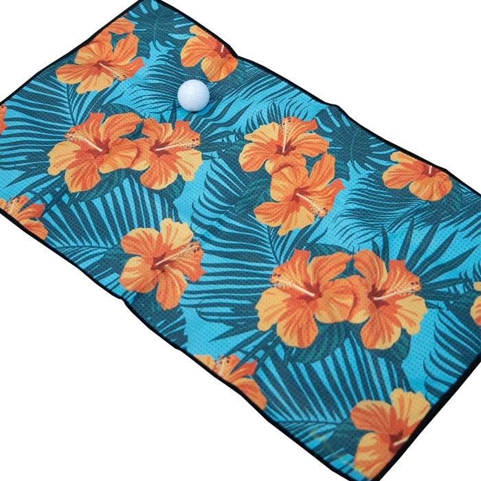 custom woven pattern embroidered transfer print golf towel for golf waffle super absorbent sublimation