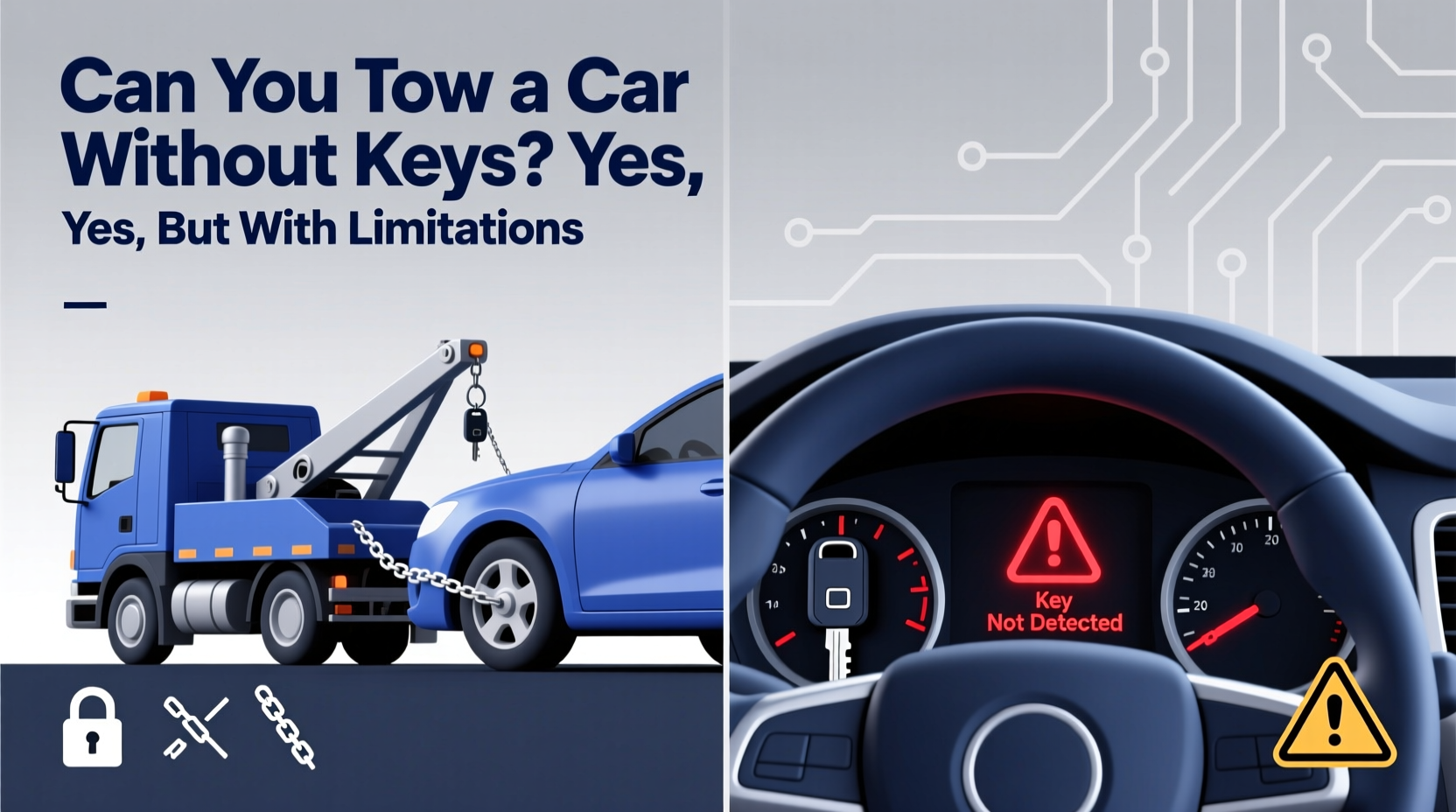 can you tow a car without keys