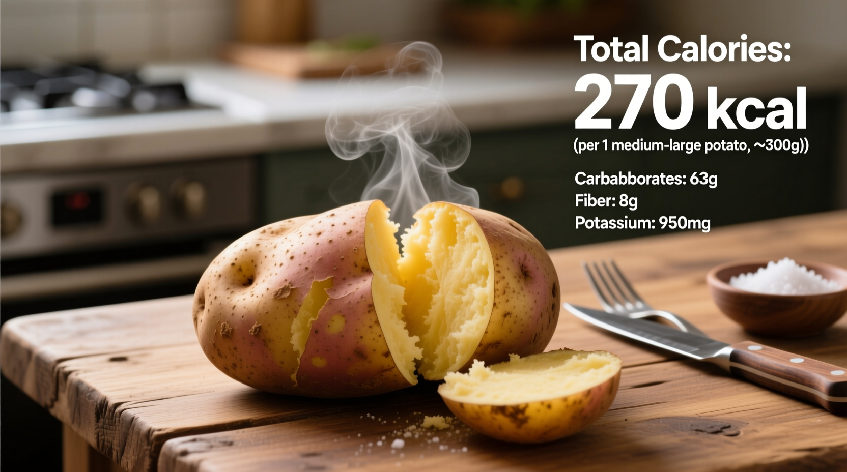 calories in one large potato