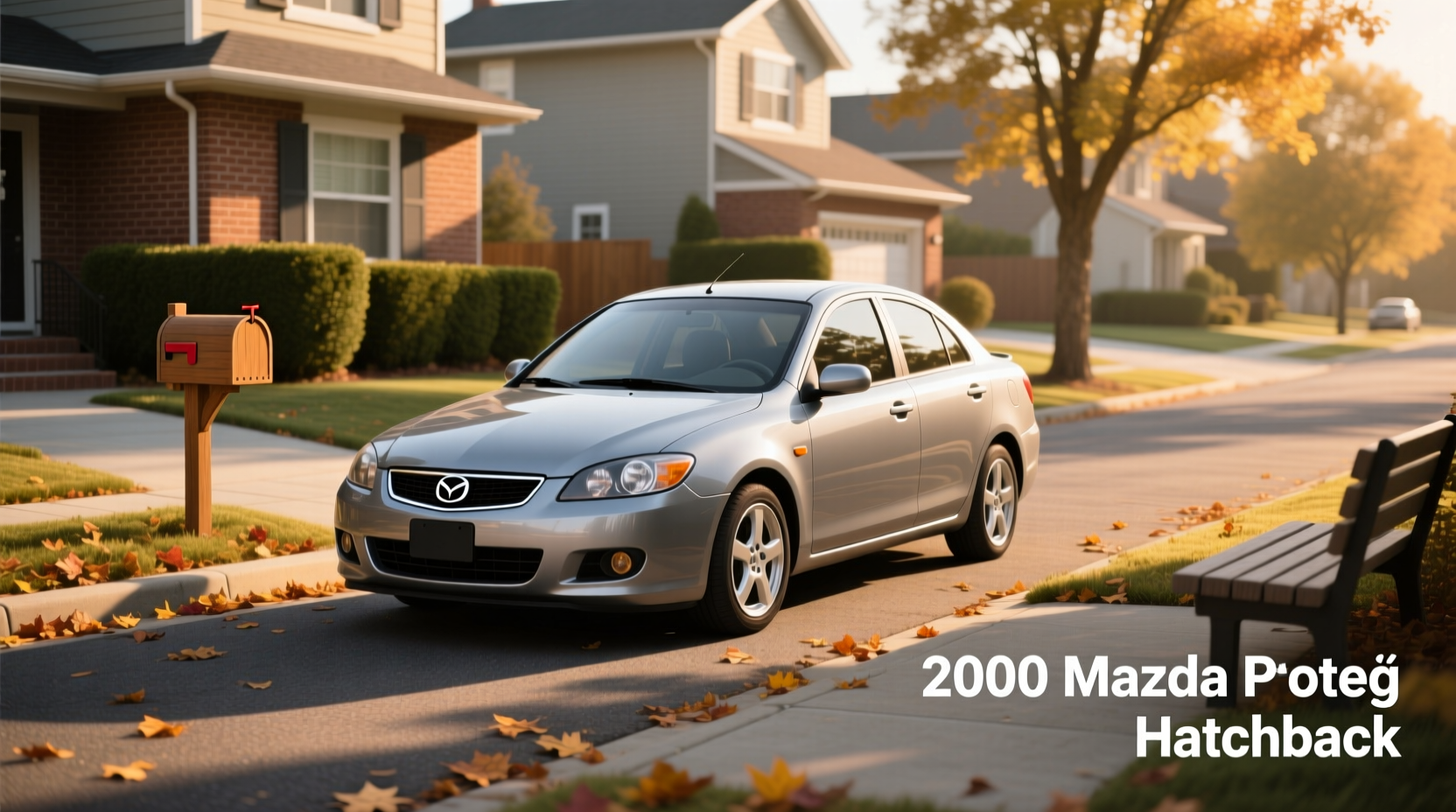 2000 Mazda Protege hatchback in silver on urban street