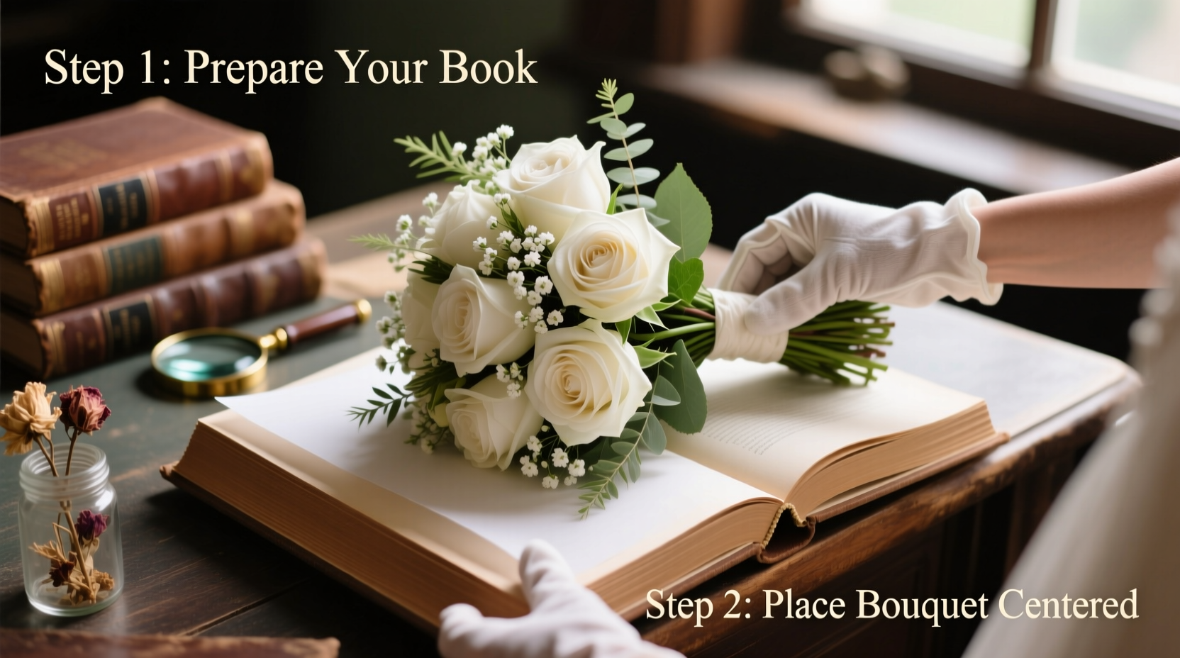 how to press a wedding bouquet