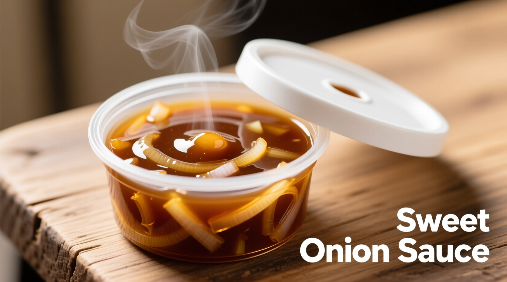 Subway sweet onion sauce in dipping container