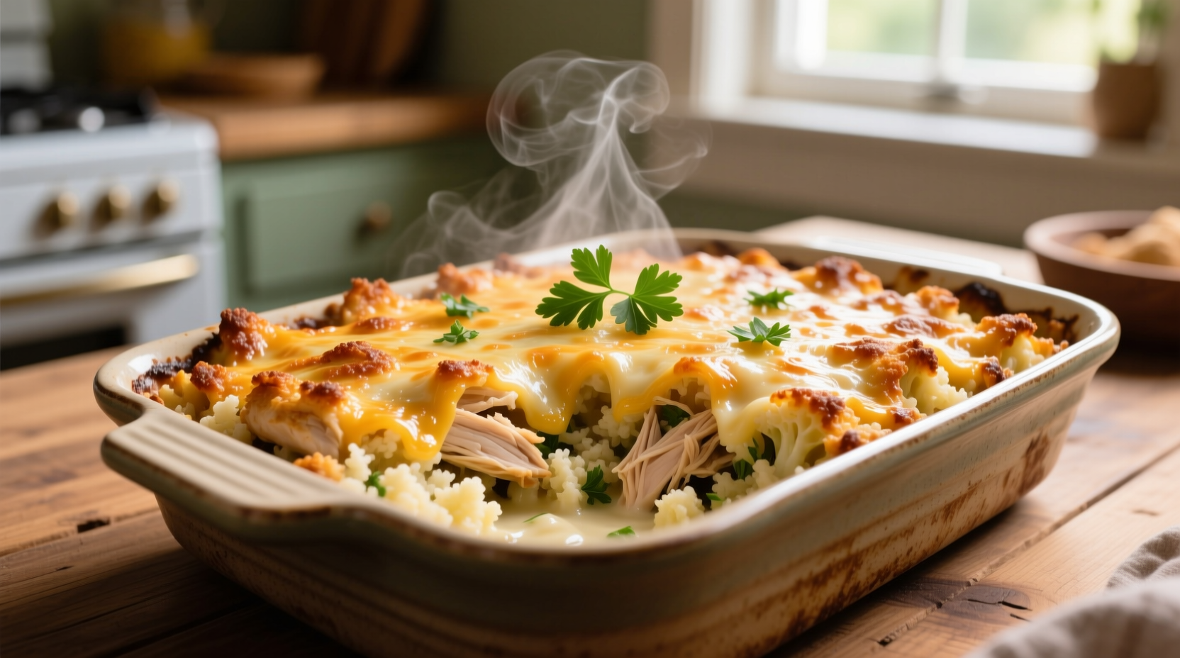 chicken and cauliflower rice casserole