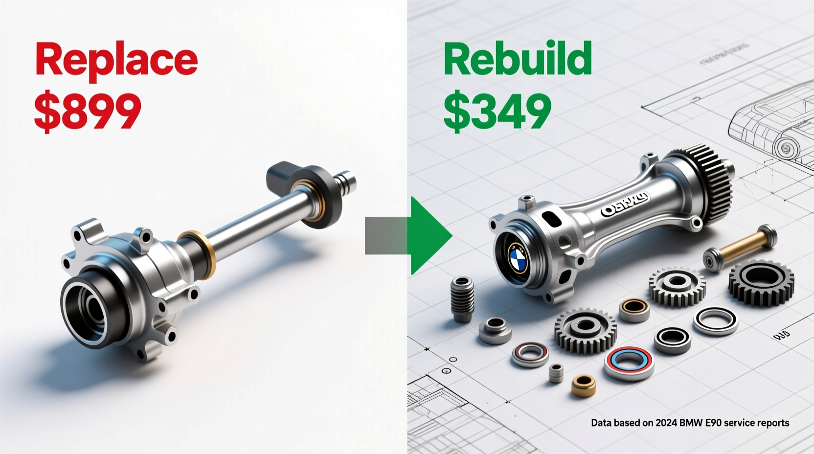 e90 steering rack replace vs rebuild