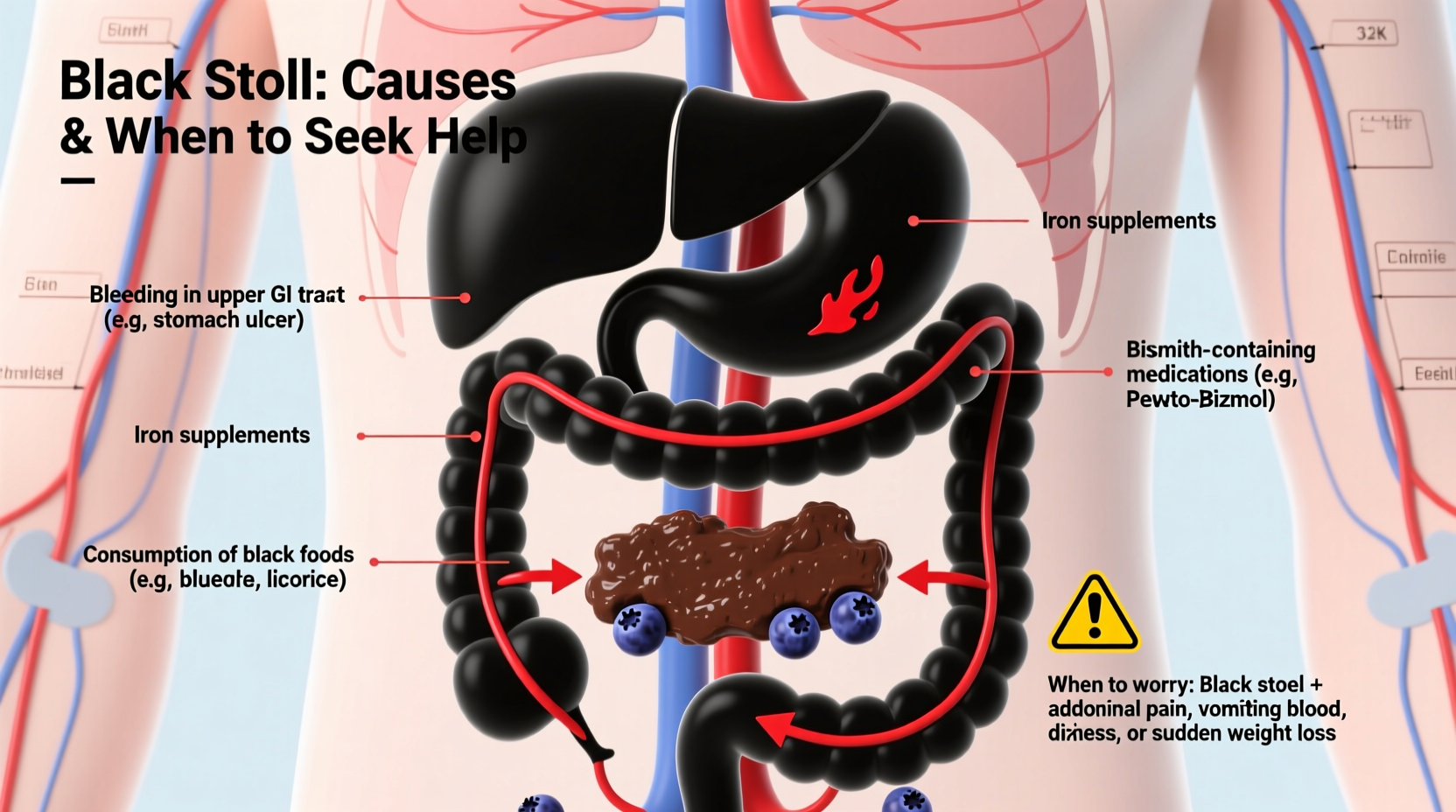 black stool why are my feces black and when to worry