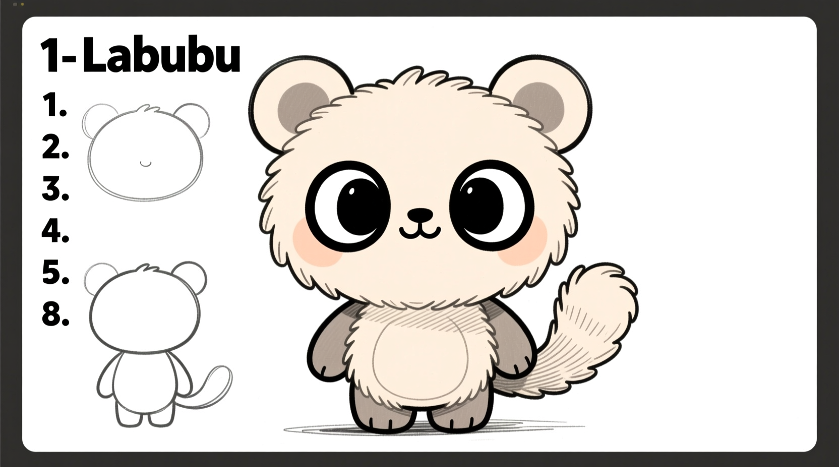 how to draw a labubu step by step