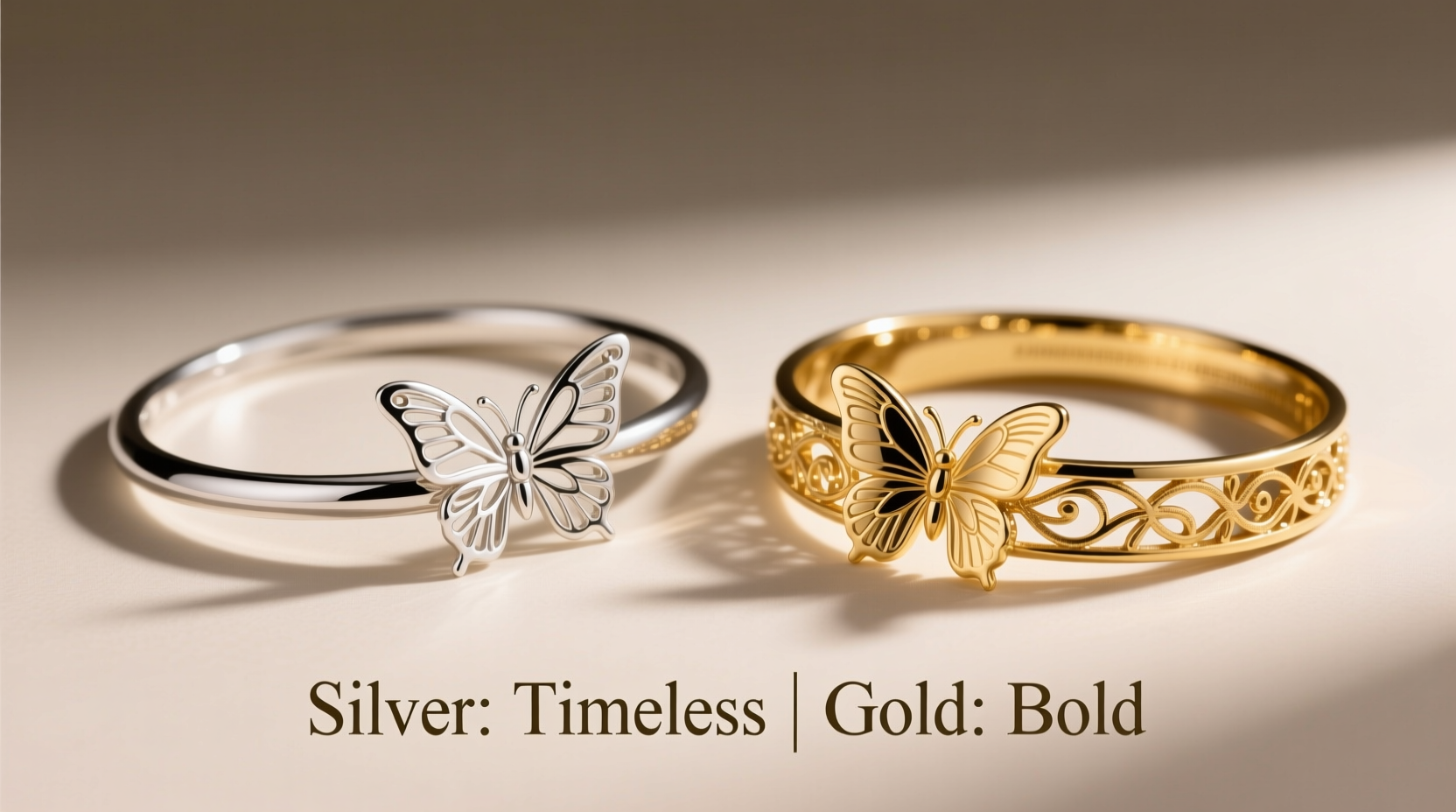 is a silver butterfly bangle trashy or timeless gold too flashy