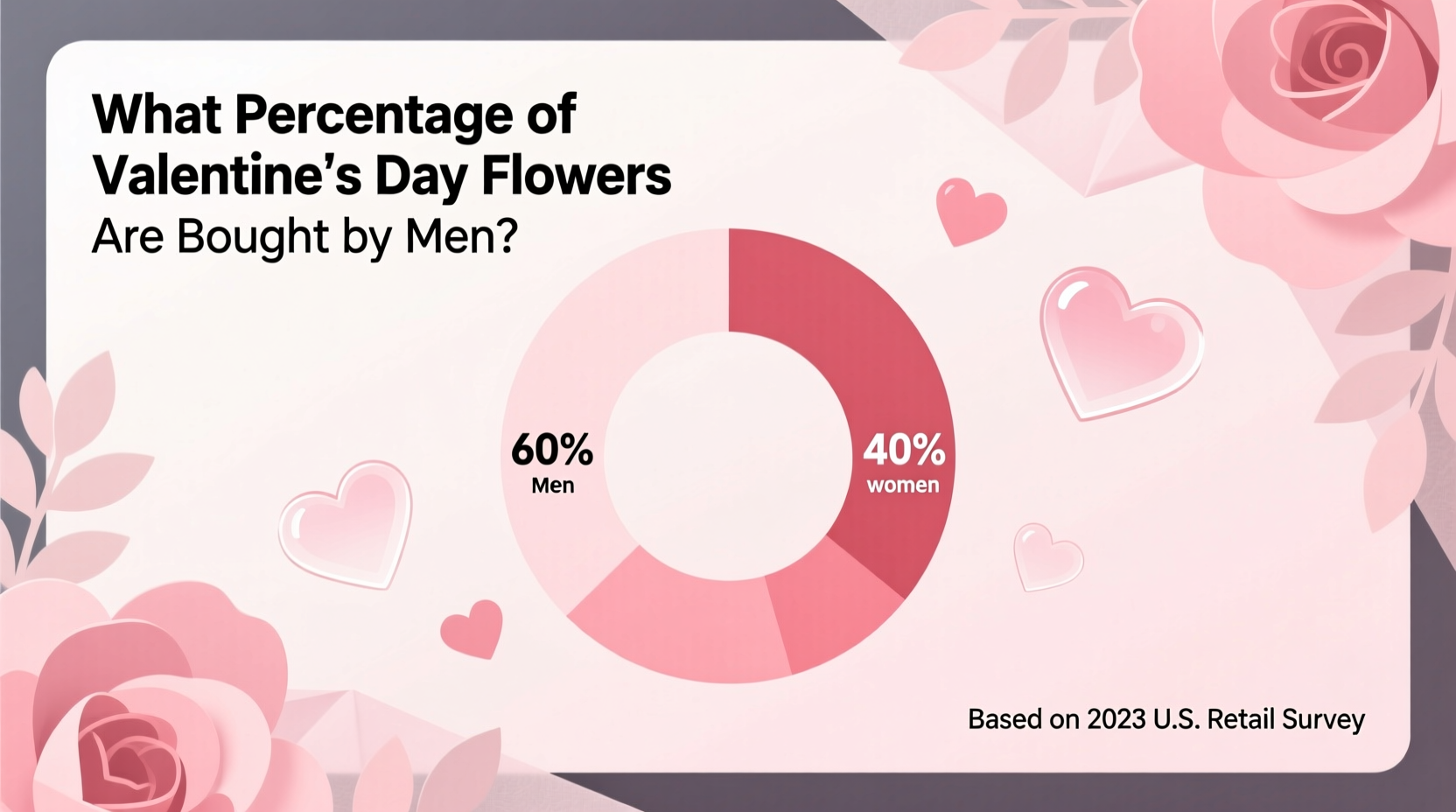 what percentage of valentines day flowers are bought by men
