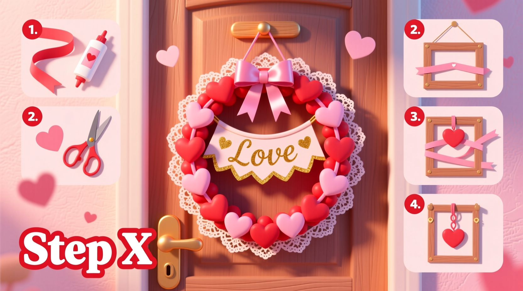 how to make a valentines day door swag