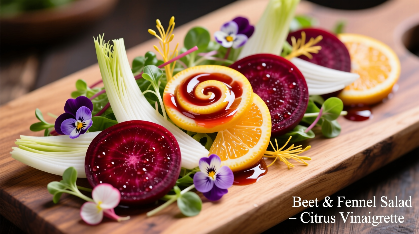 Vibrant beet fennel salad with citrus dressing