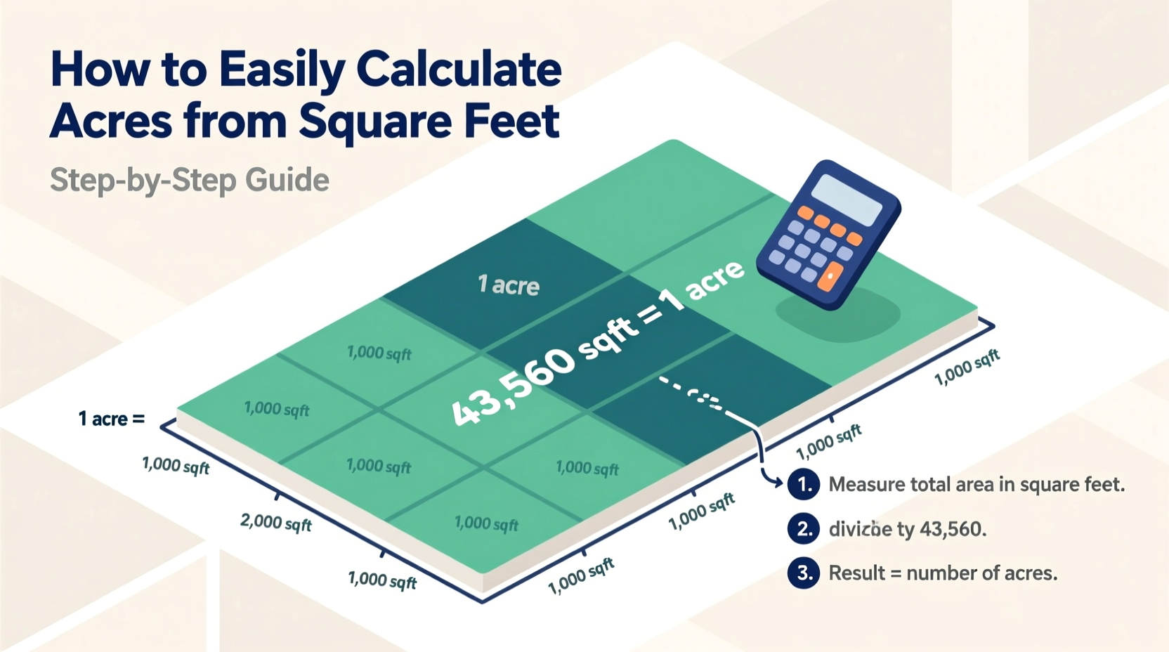 how to easily calculate acres from square feet a step by step guide