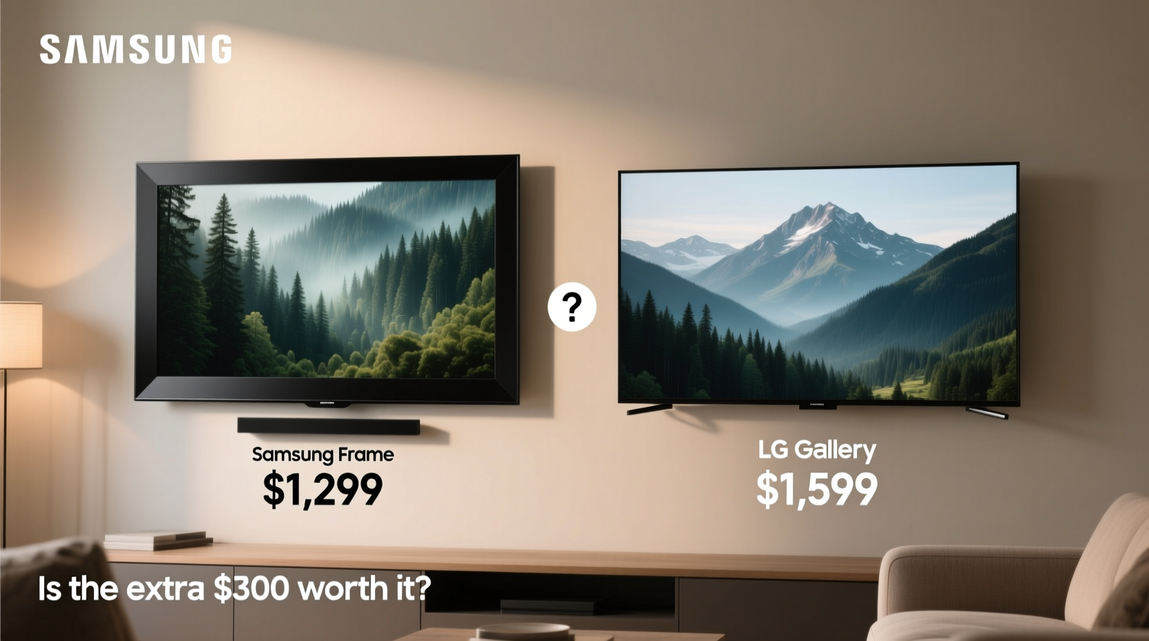 samsung frame vs lg gallery tv is the extra cost really worth it