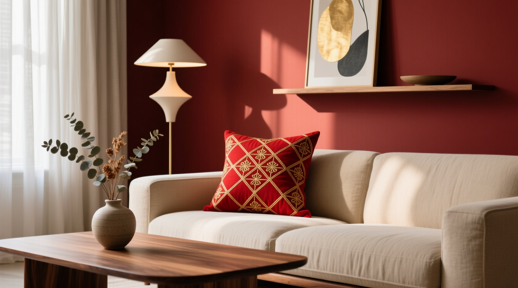 creative ways to match pillow covers with a red background for a stylish home