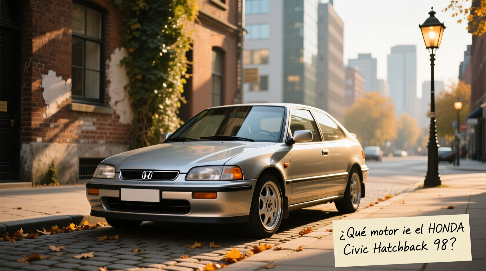 Close-up of 1998 Honda Civic engine bay showing D-series motor