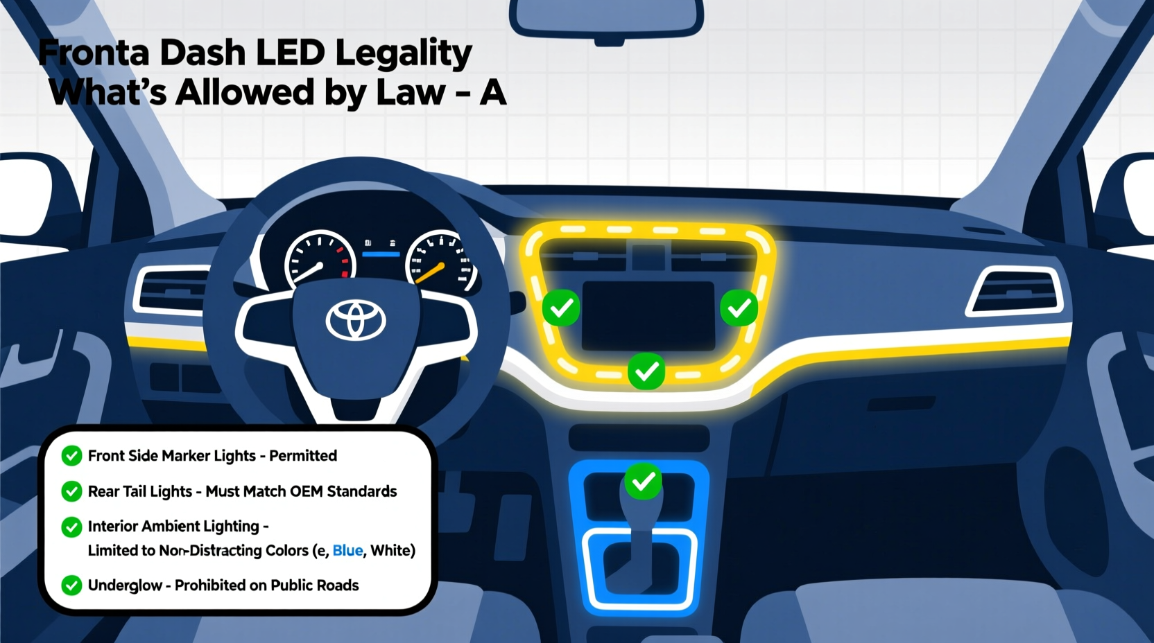 Sienta Dash LED Legality: What’s Allowed by Law