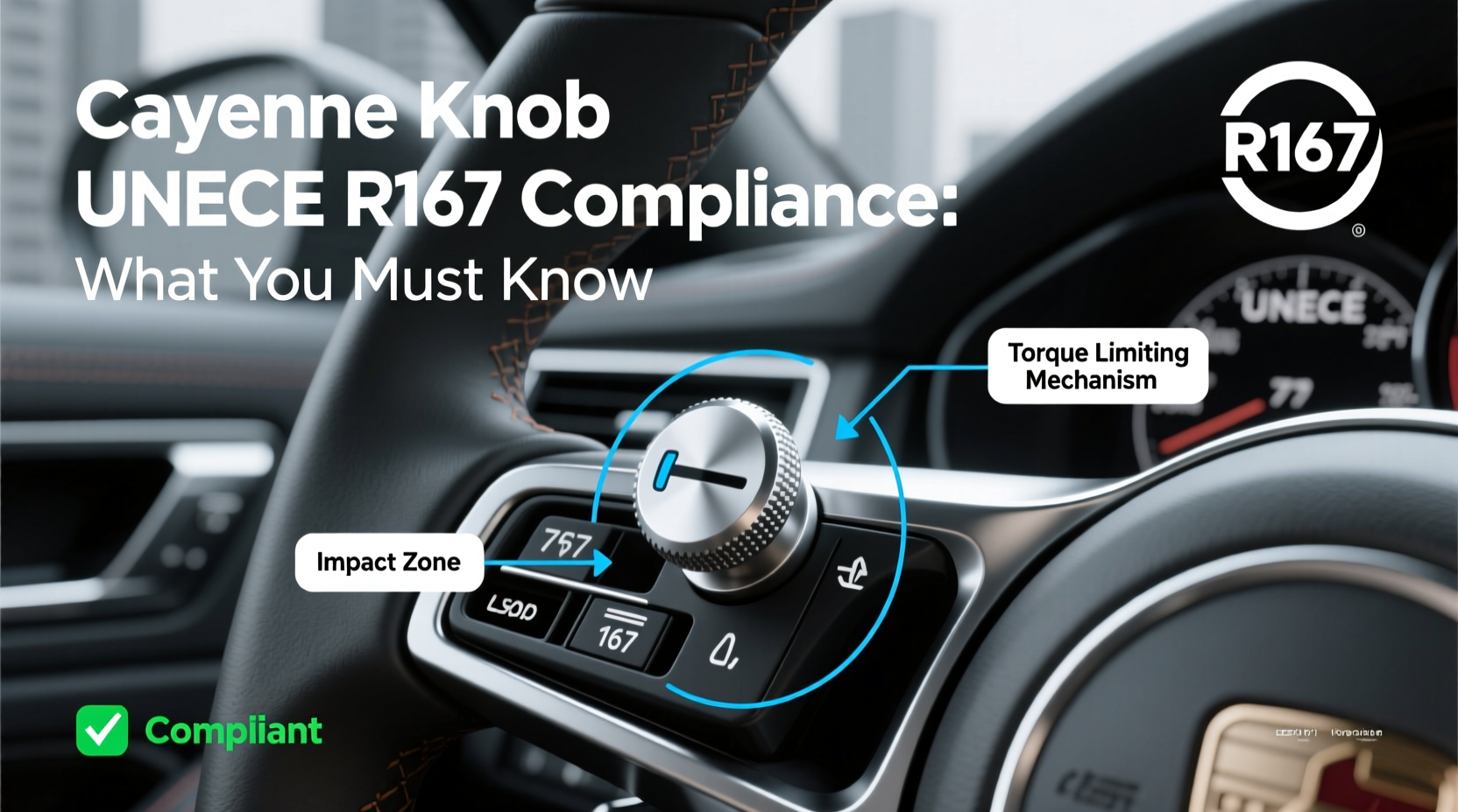 cayenne knob unece r167 compliance