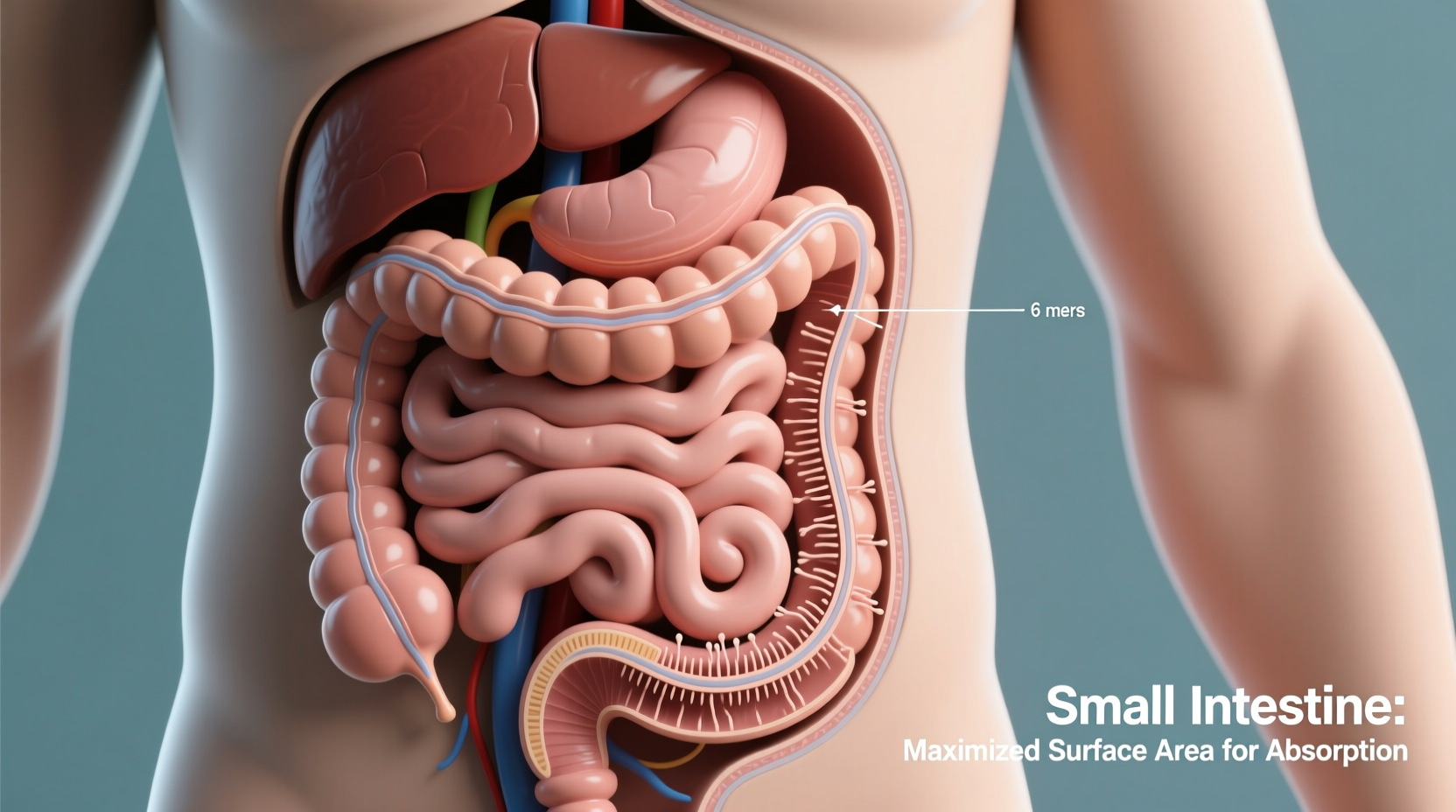 why is the human small intestine so large size function