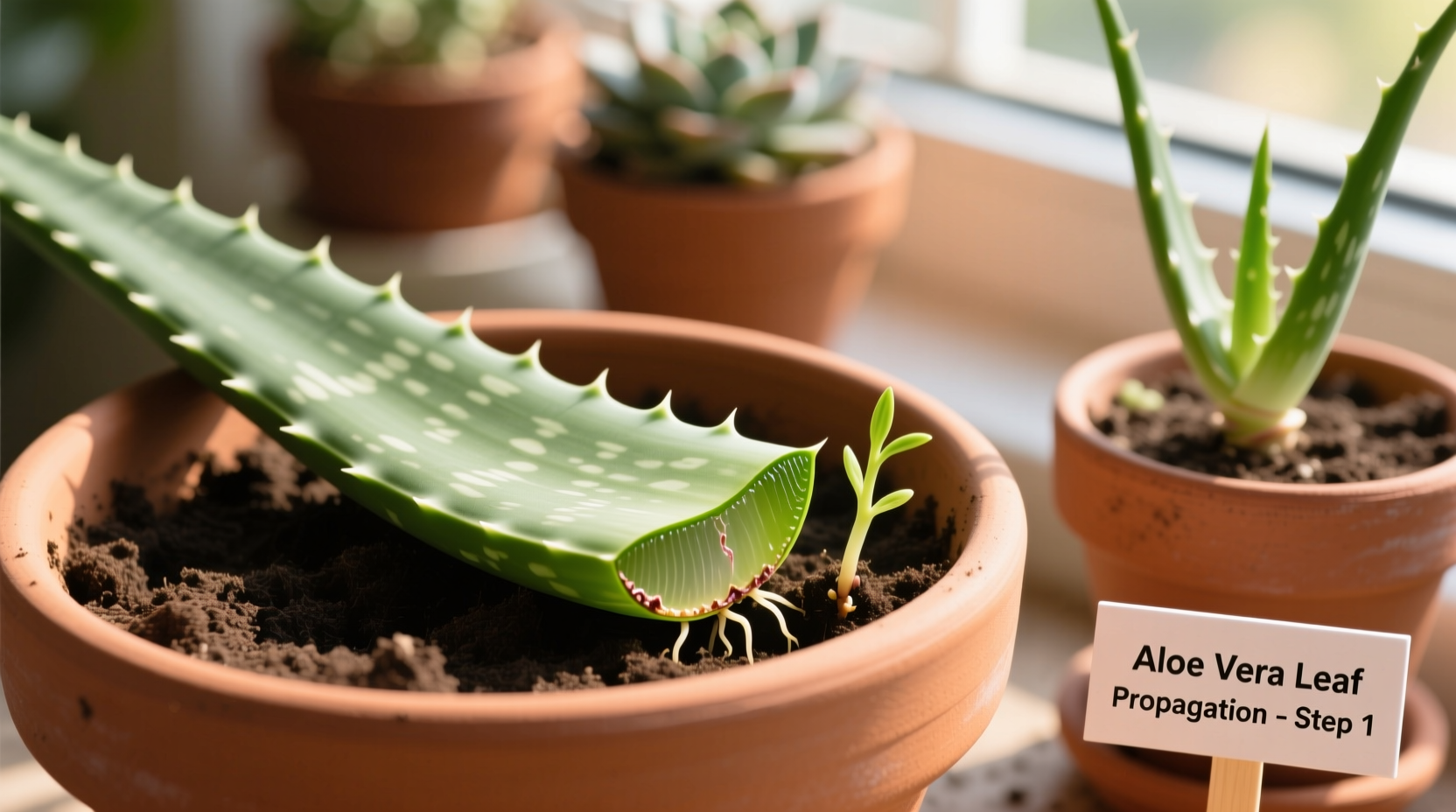 how to plant aloe vera from a leaf