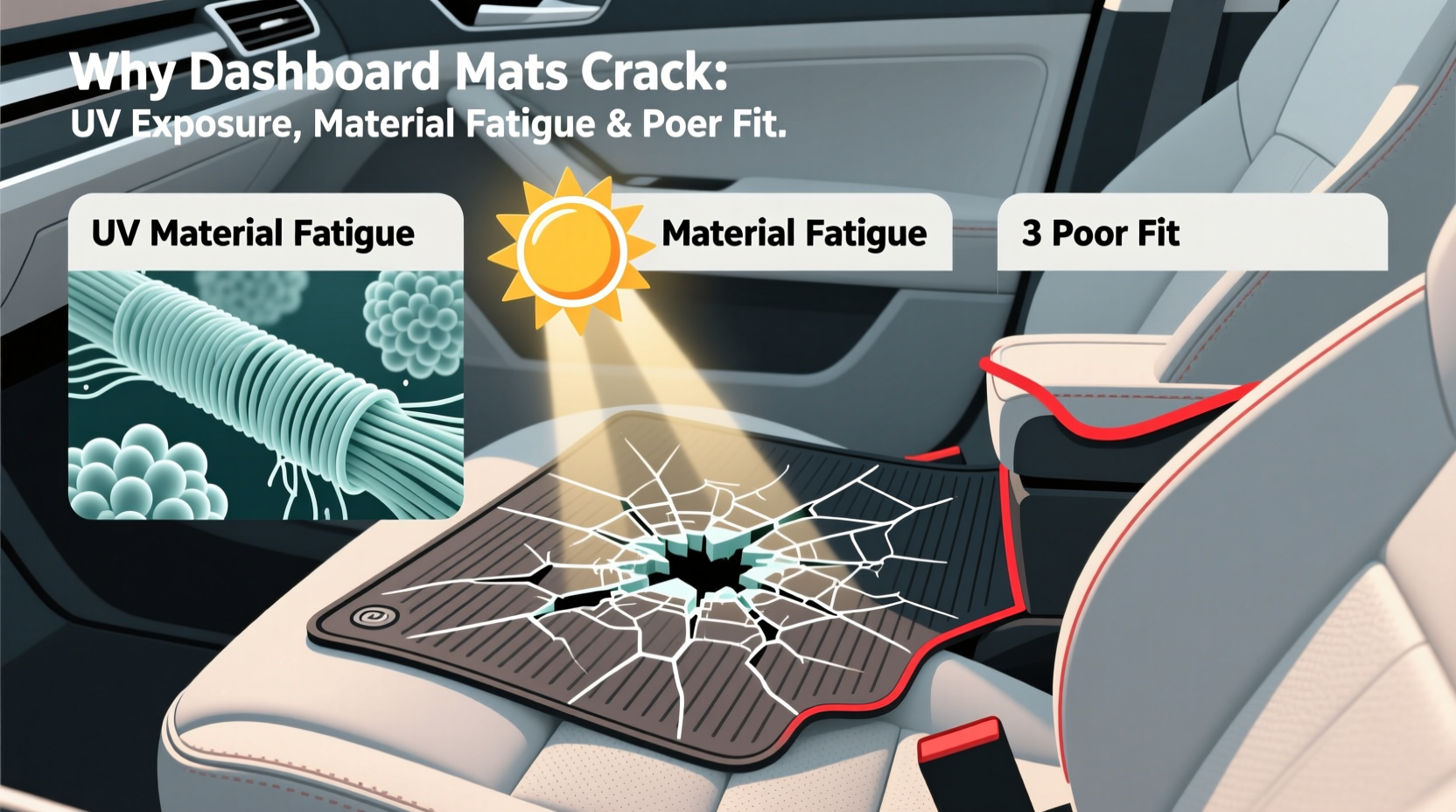 why dashboard mats crack