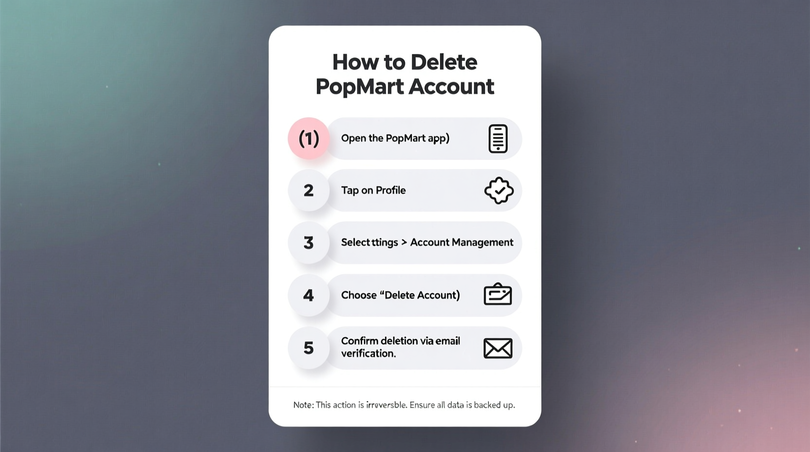how to delete popmart account