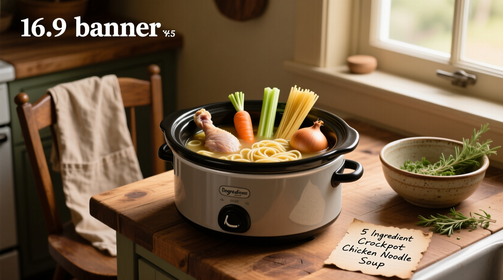 5 ingredient crockpot chicken noodle soup