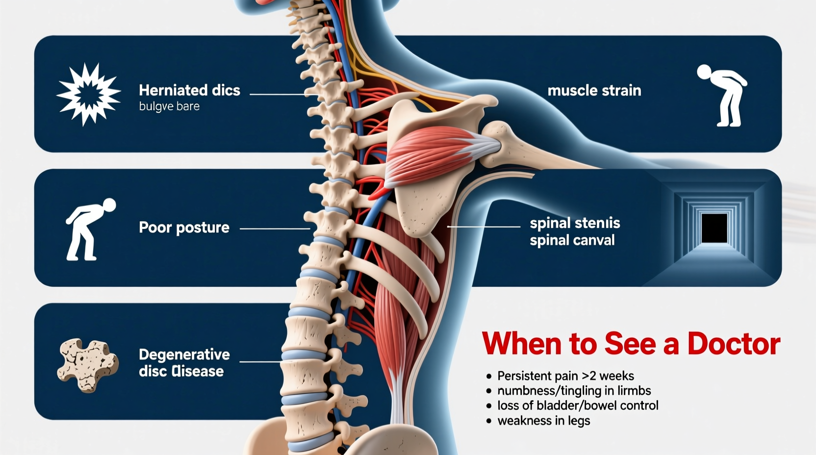 sore spine common causes when to see a doctor
