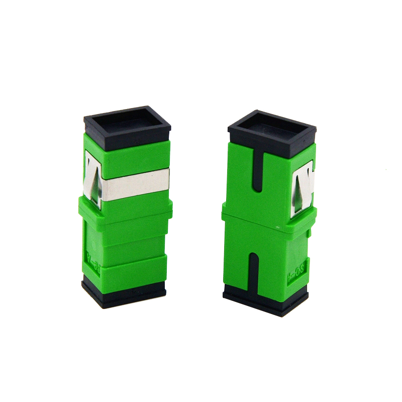 Green Simplex Single Mode Fiber Adapter LC UPC To SC APC