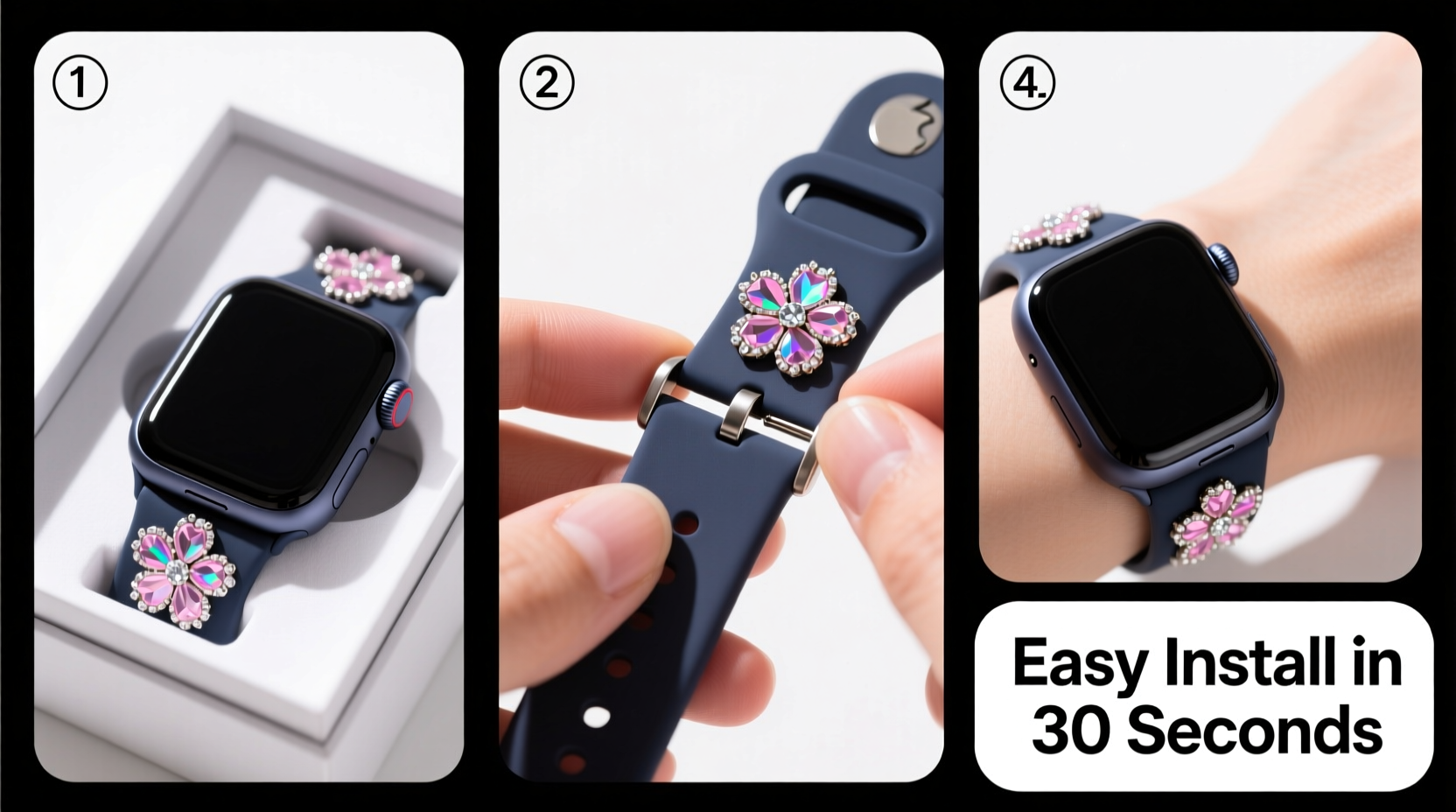 step by step guide to installing a diamond momoiro clover apple watch band easily