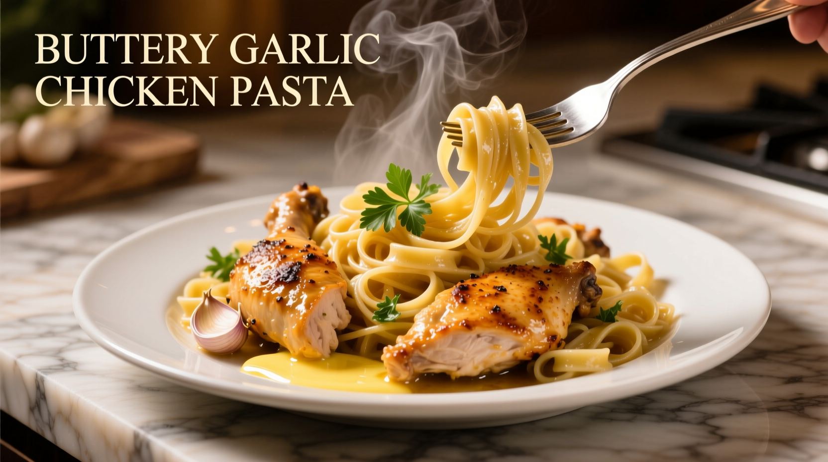 buttery garlic chicken pasta