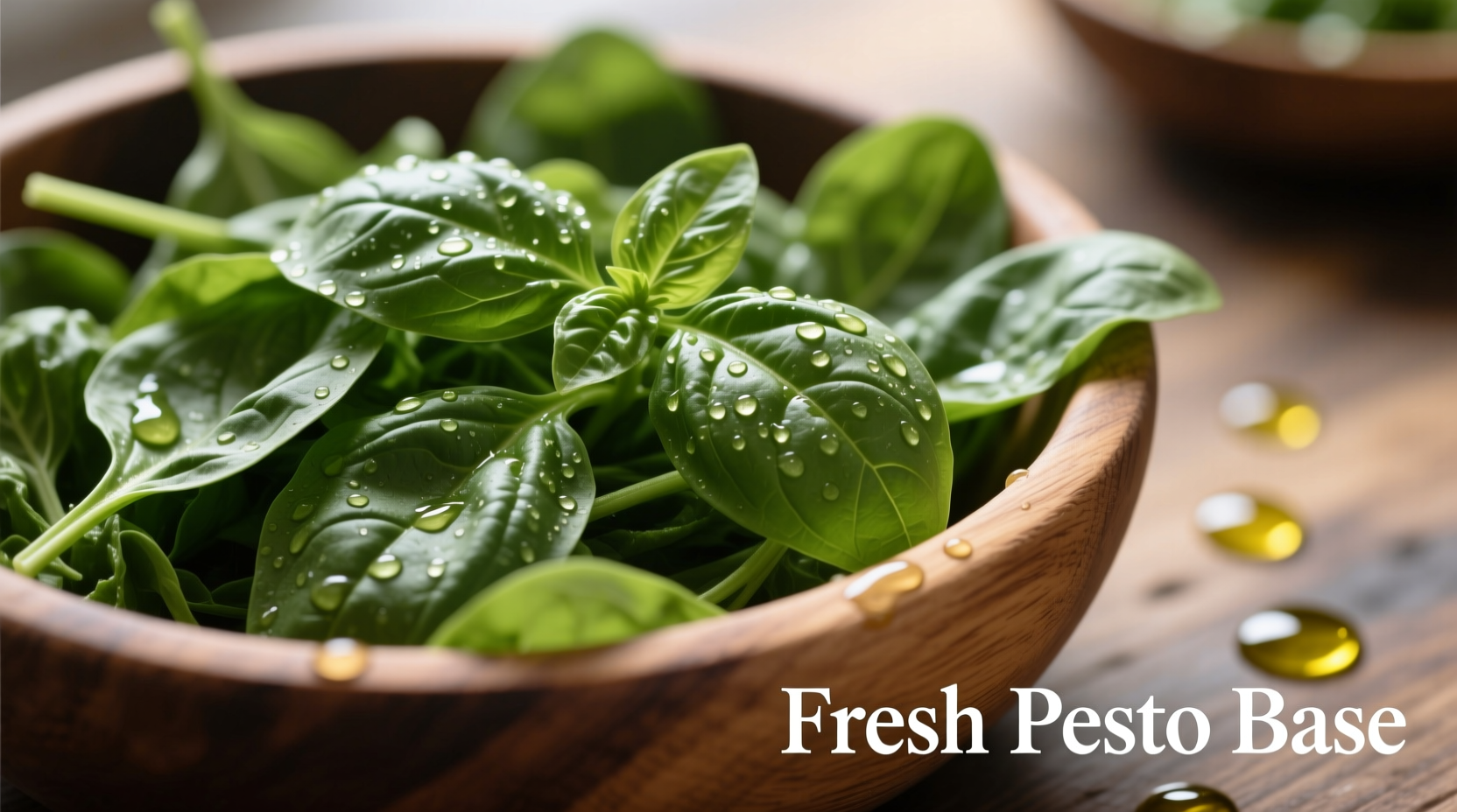 Fresh spinach and basil leaves for homemade pesto