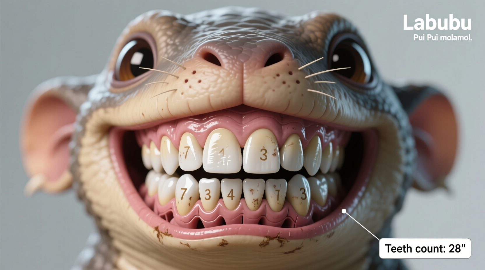 how many teeth does a real labubu has