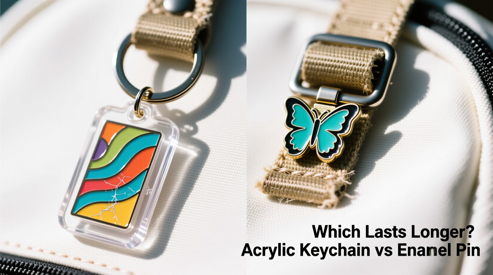 acrylic keychain vs enamel pin which one lasts longer on your backpack