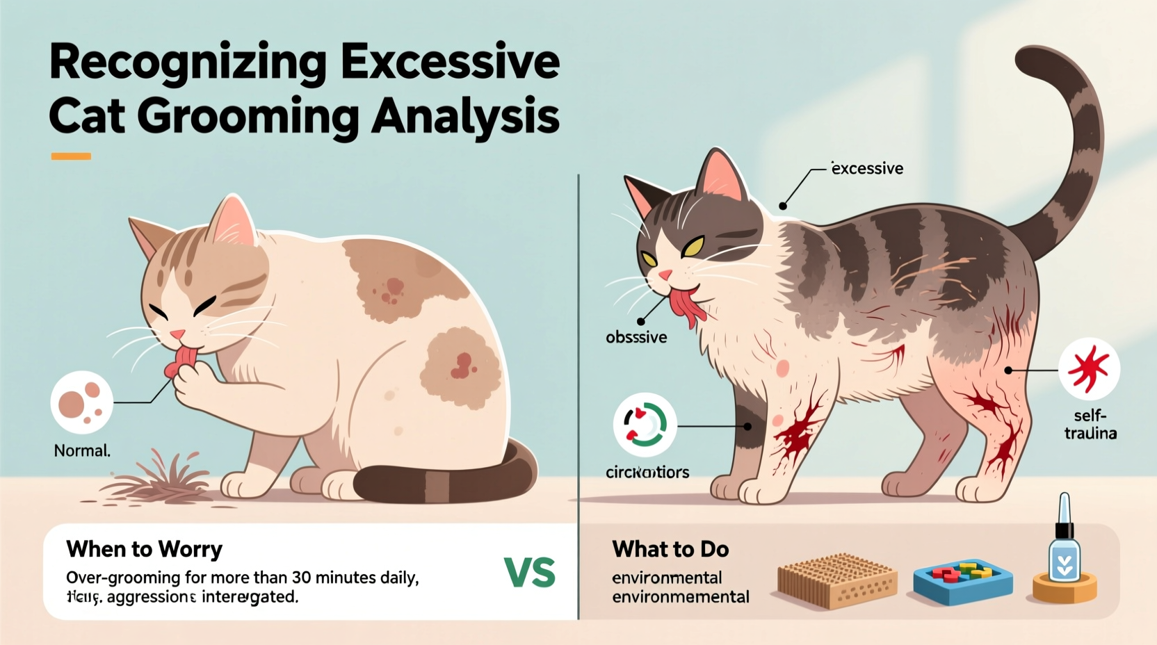how to recognize when your cats grooming becomes excessive and what to do about it