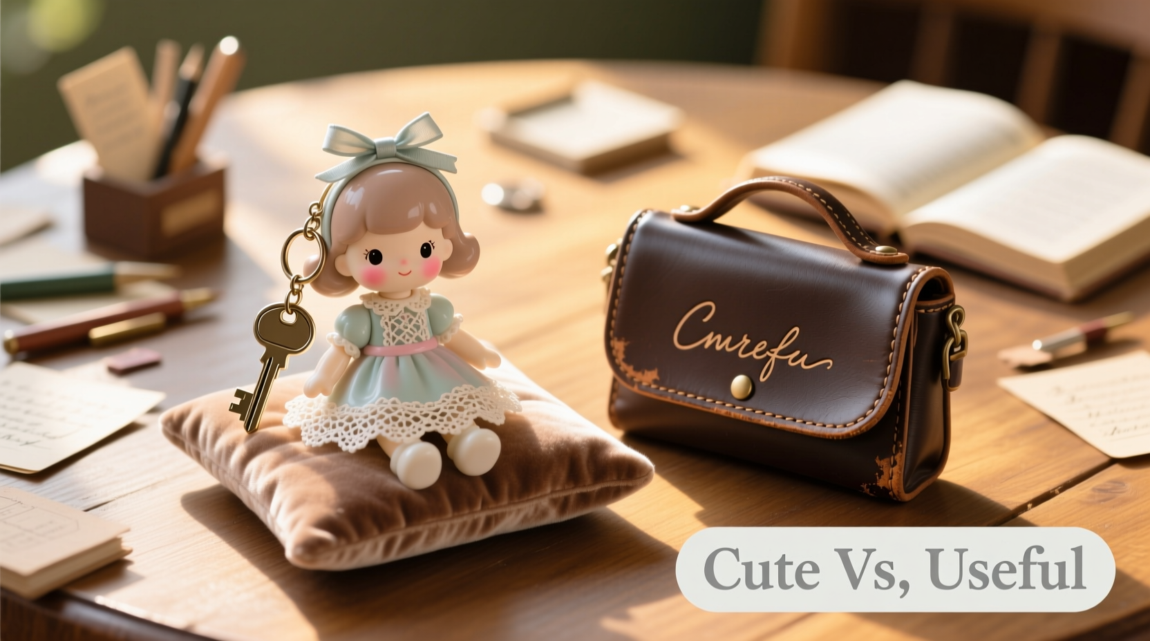 doll keychain vs personalized bag tag which is actually cuter and more useful