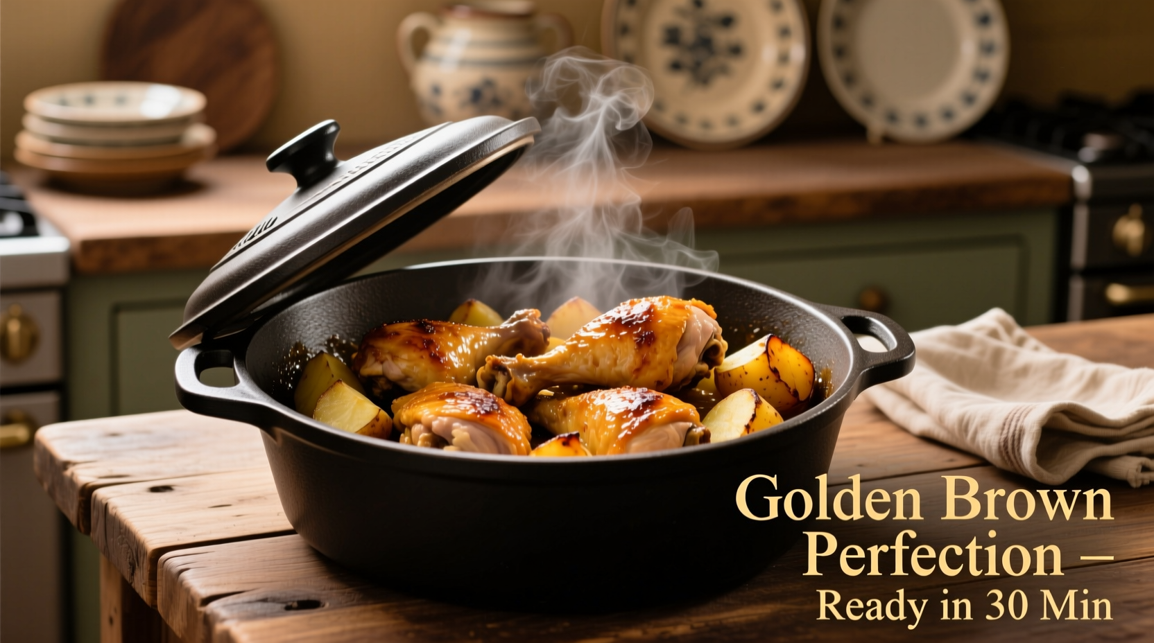 Instant Pot chicken and potatoes golden brown