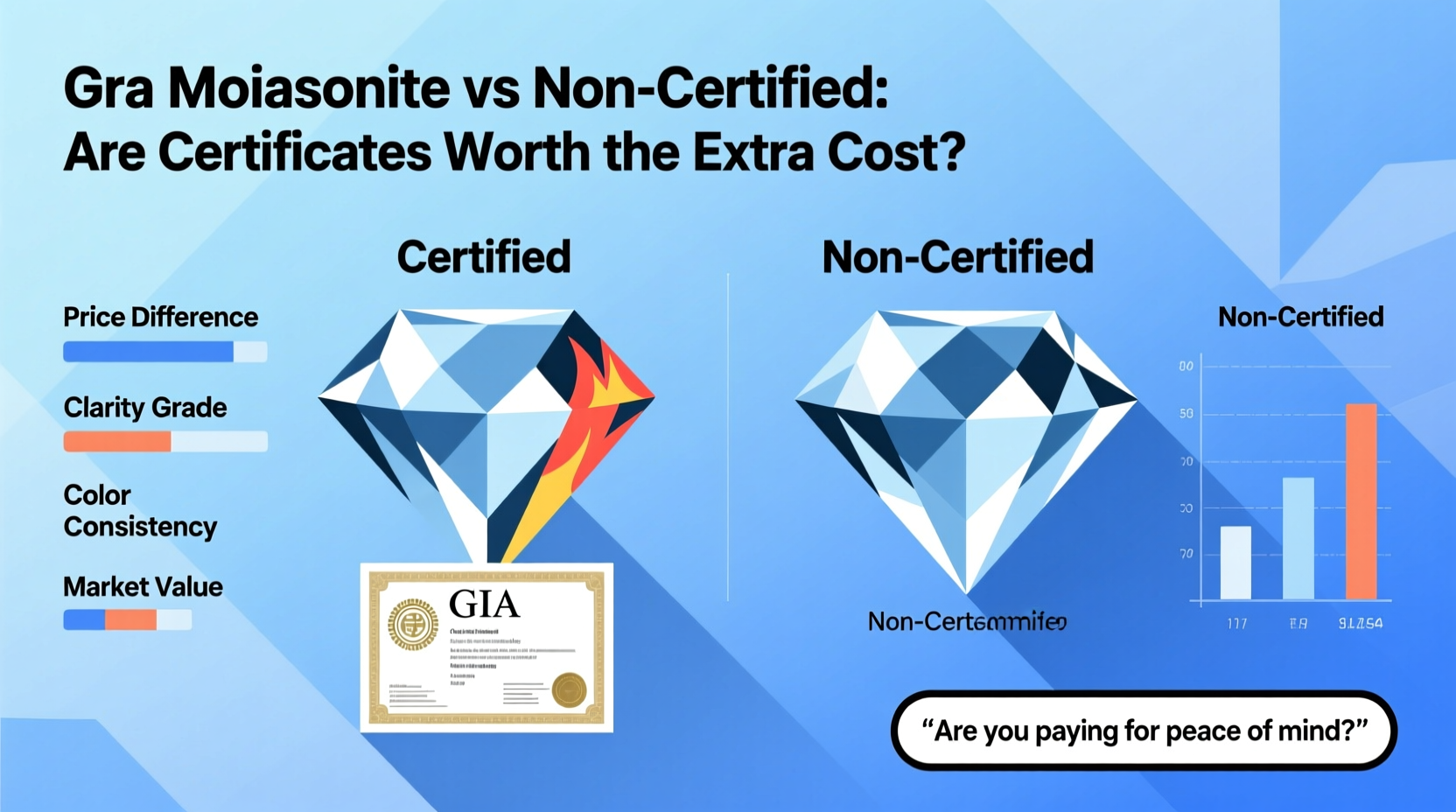 gra moissanite vs non certified are the certificates actually worth the extra cost