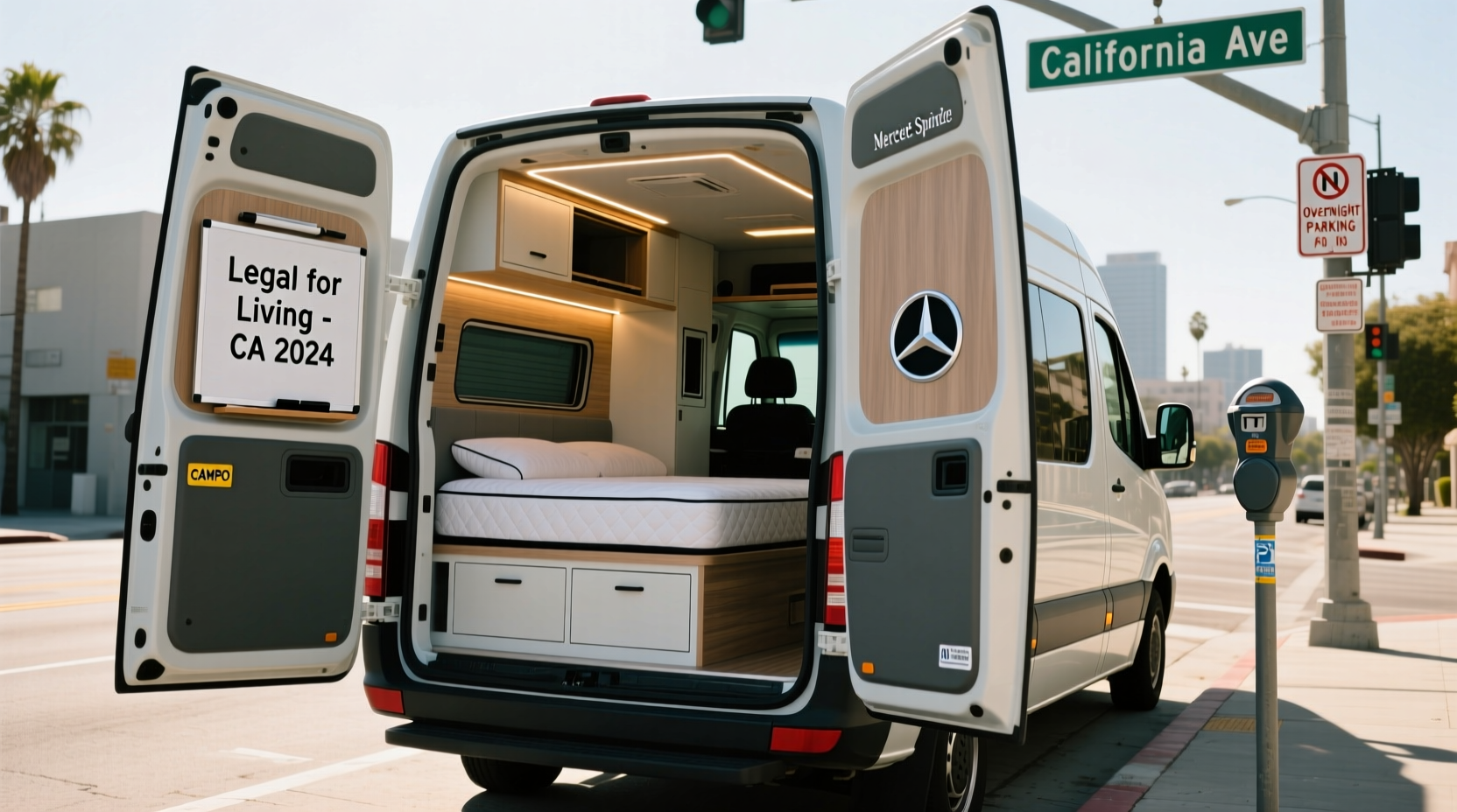 sprinter bed california legality
