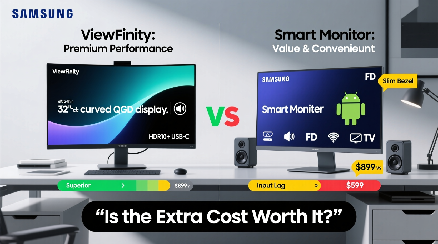 samsung viewfinity vs smart monitor is the smart monitor really worth the extra cash