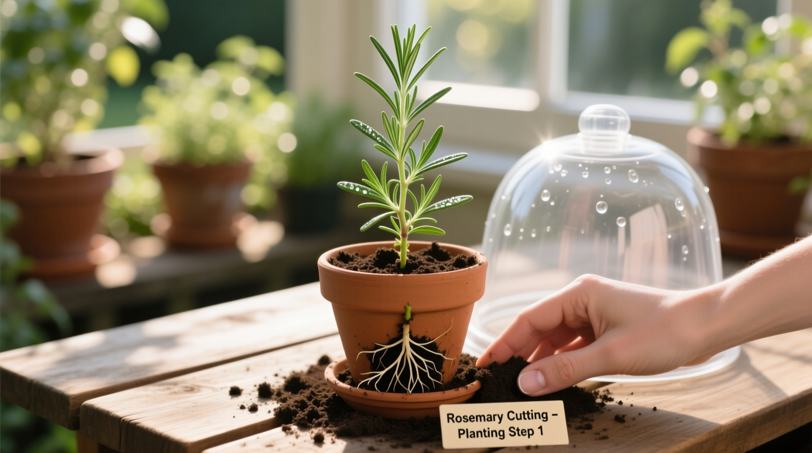how to plant a rosemary cutting