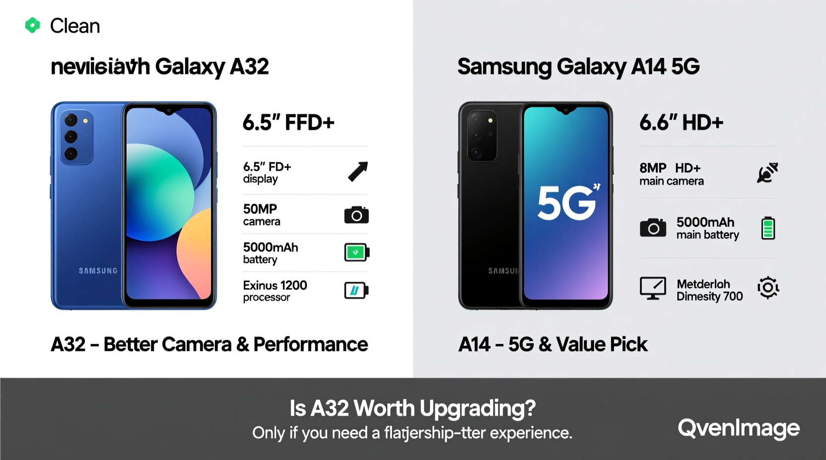 samsung a32 vs a14 5g is it worth upgrading or is the a14 good enough