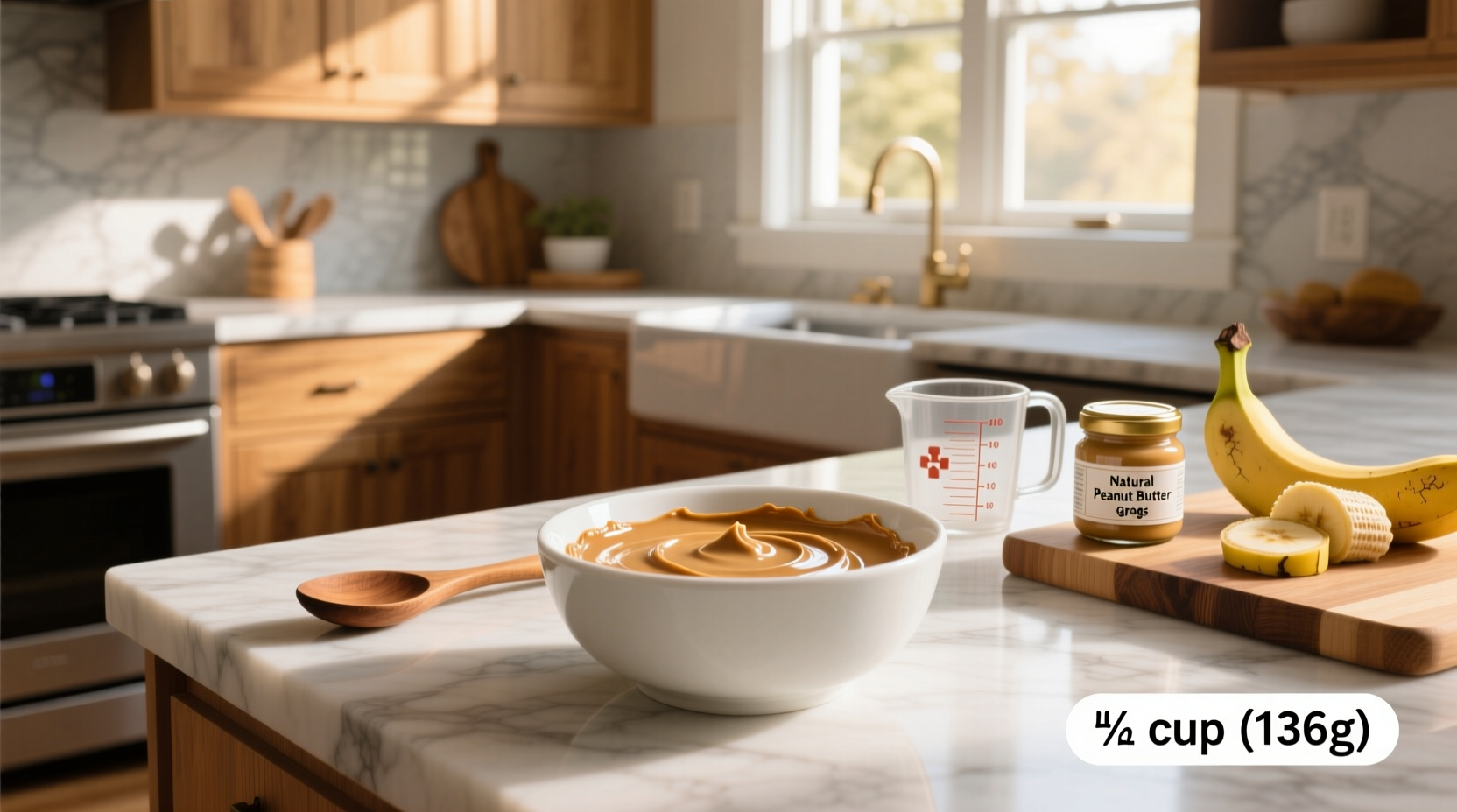 1/2 cup peanut butter in grams