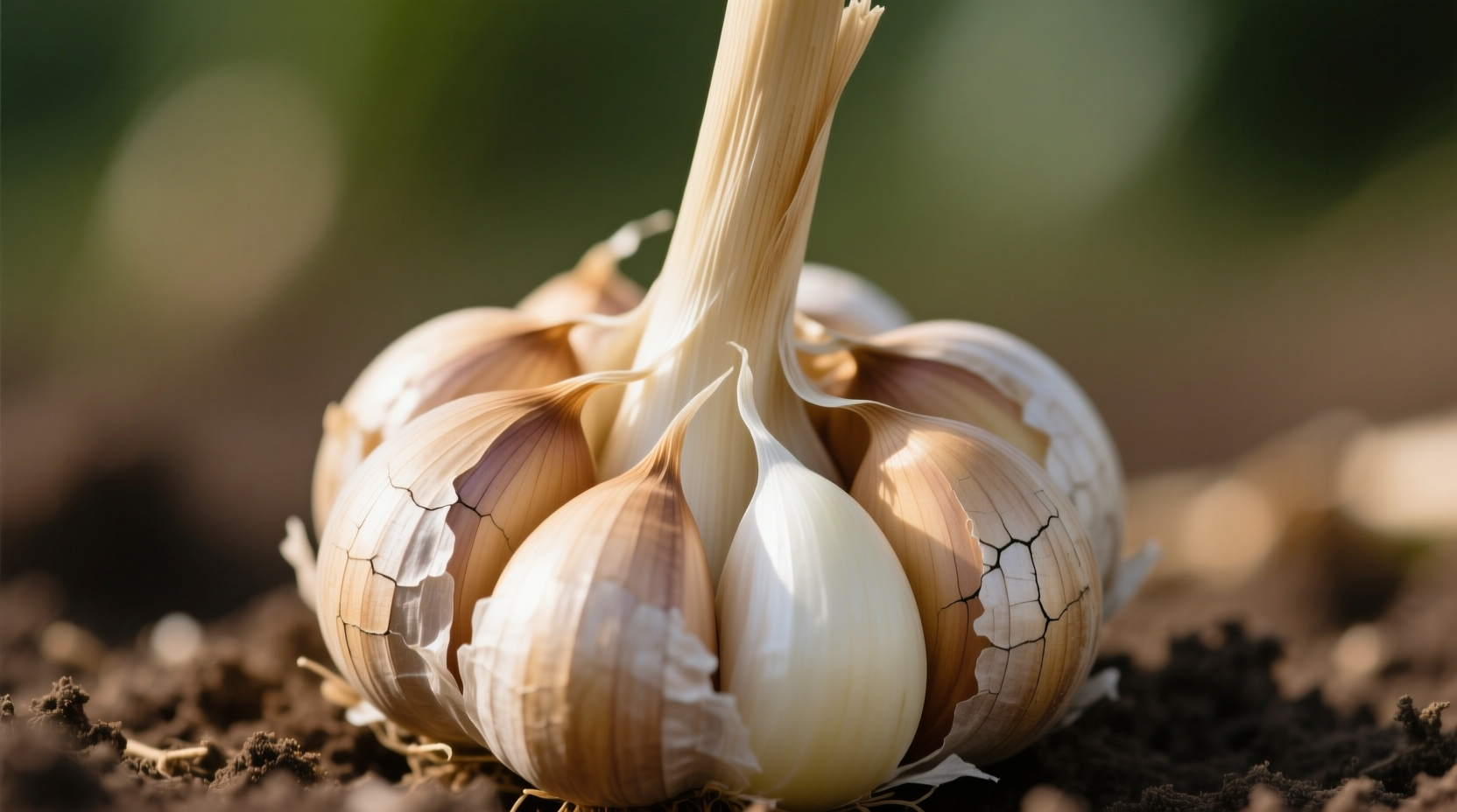 Hardneck Knoblauch mit zentralem Stiel