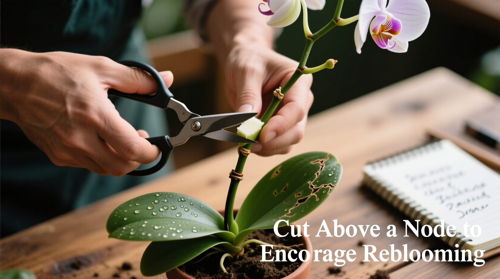 how to cut an orchid stem