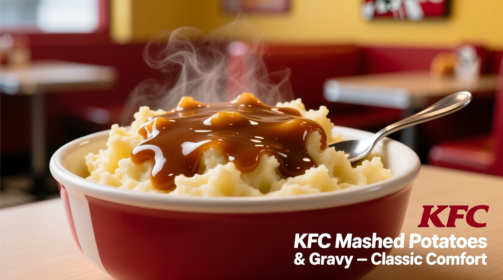 KFC mashed potato bowl with gravy topping