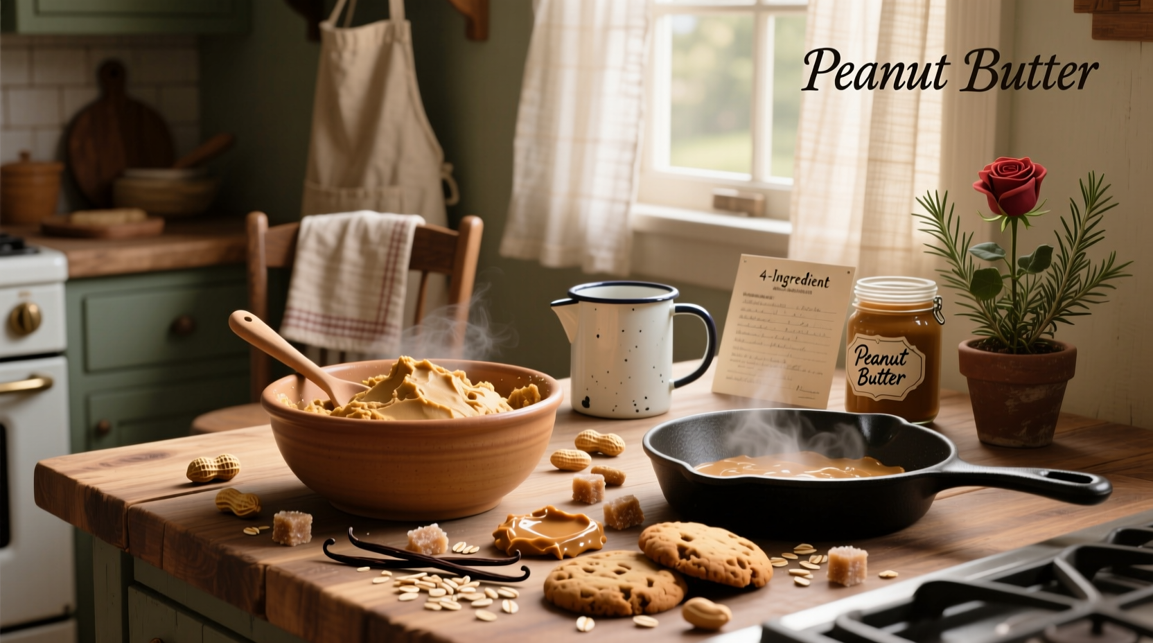 4 ingredient peanut butter oatmeal cookies