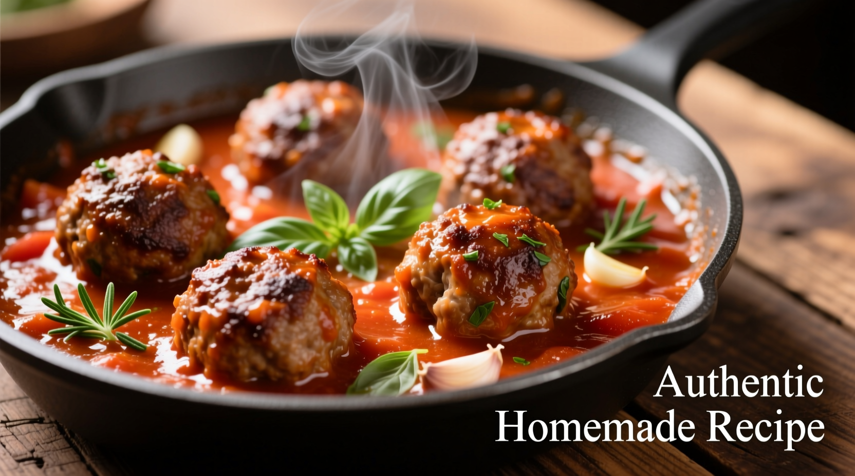 Perfectly cooked meatballs in rich tomato sauce